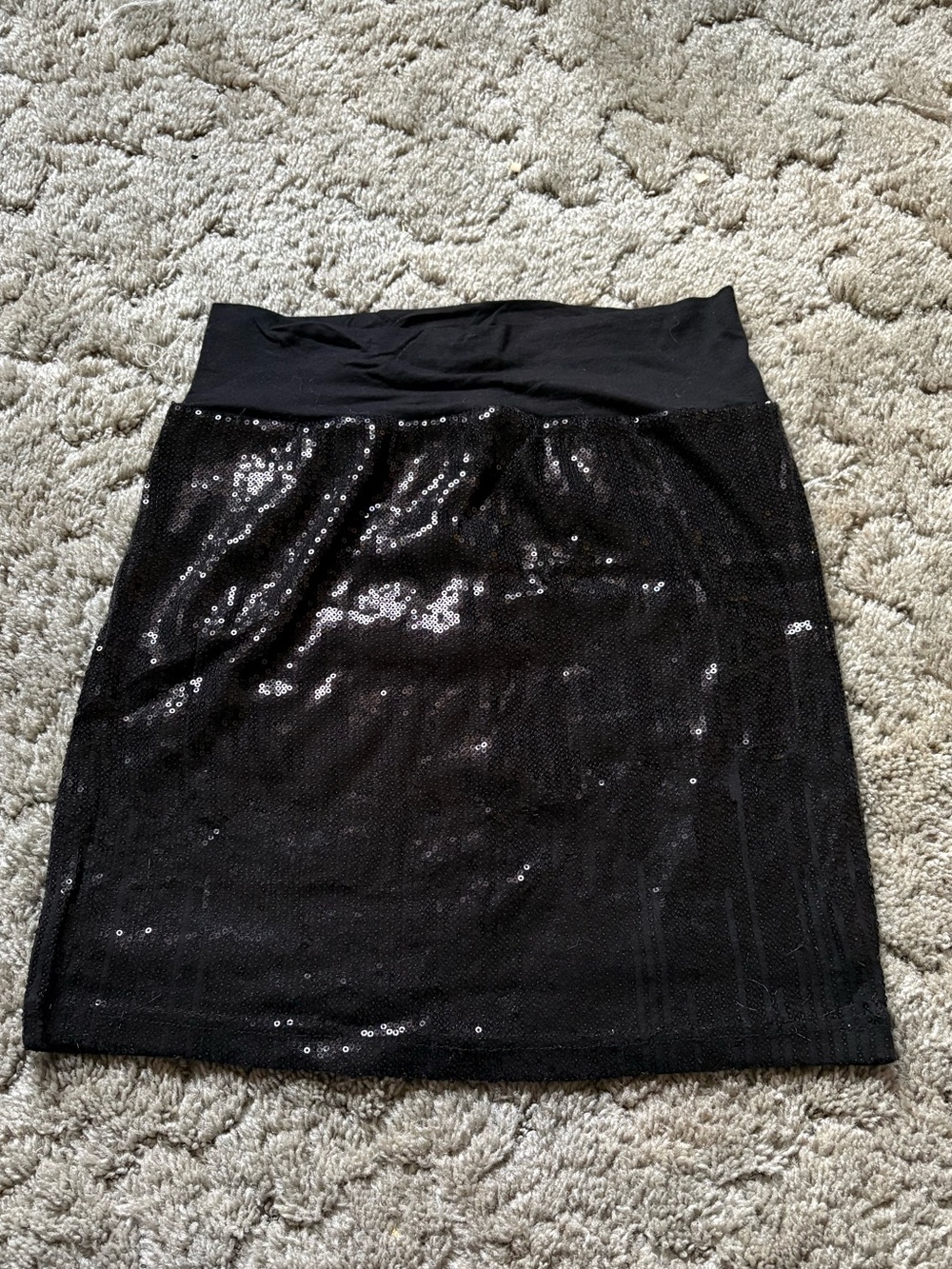Black Sequin Mini Skirt